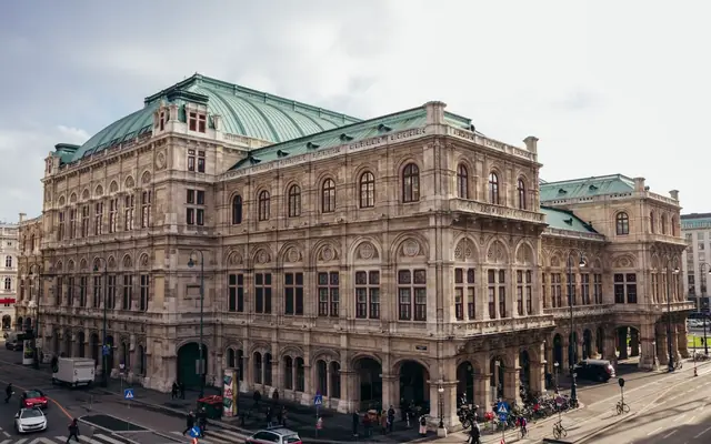 A stunning architectural view of the Vienna State Opera House in Austria.
